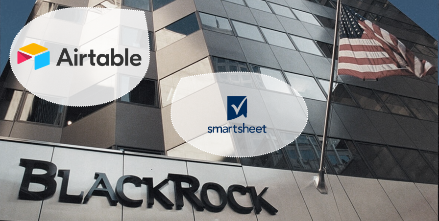 Batiment black rock avec logo Airtable et Smarsheet