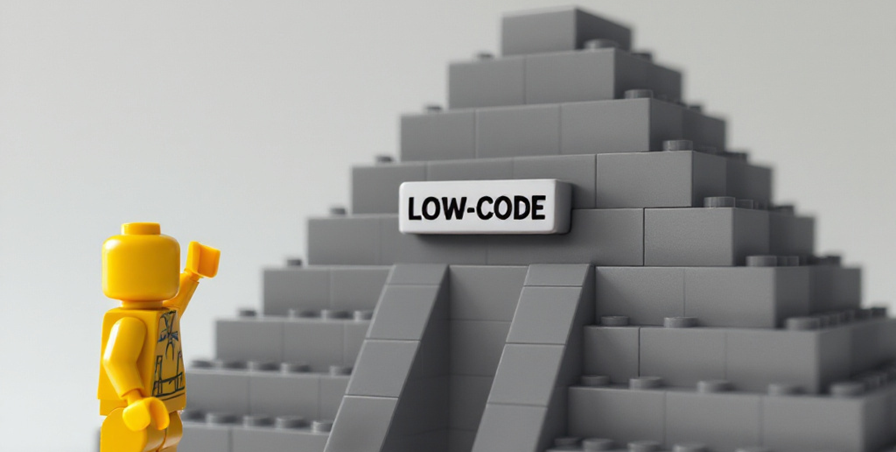 Pyramide qui dispose d'une brique low code avec un lego